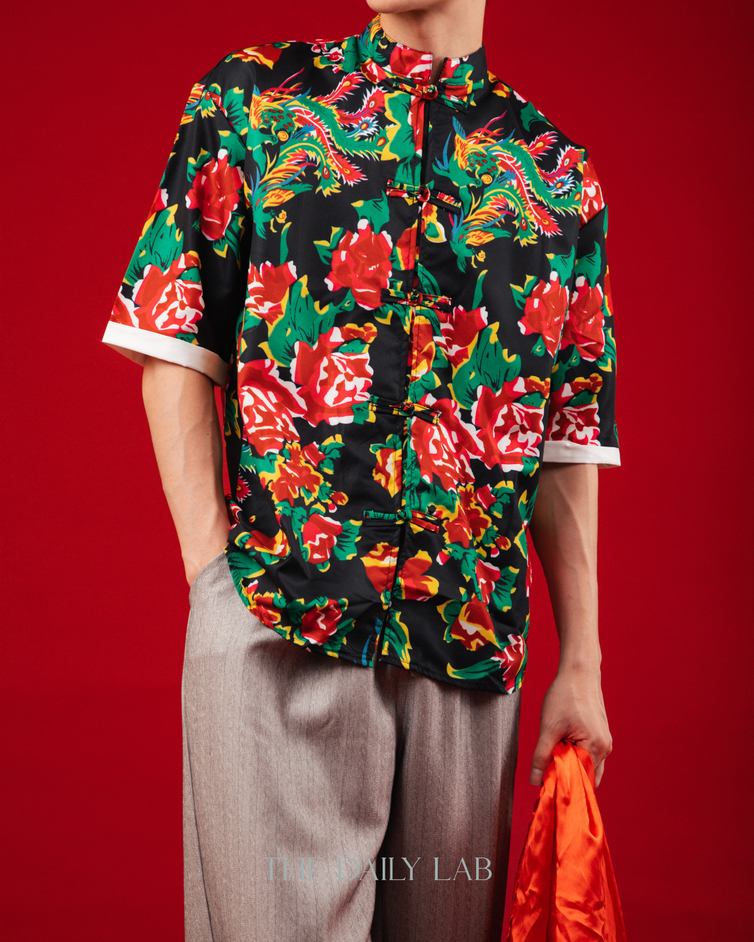 Prosper Dragon Print Shirt in Black