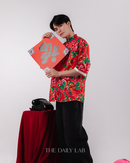 Prosper Dragon Print Shirt in Red