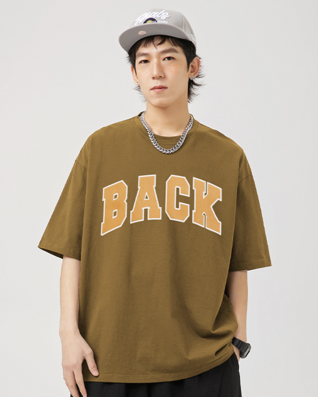 BACK Cotton Tee in Brown
