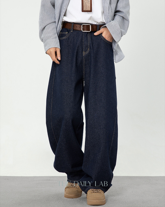 Vintage Raw Straight Jeans in Blue
