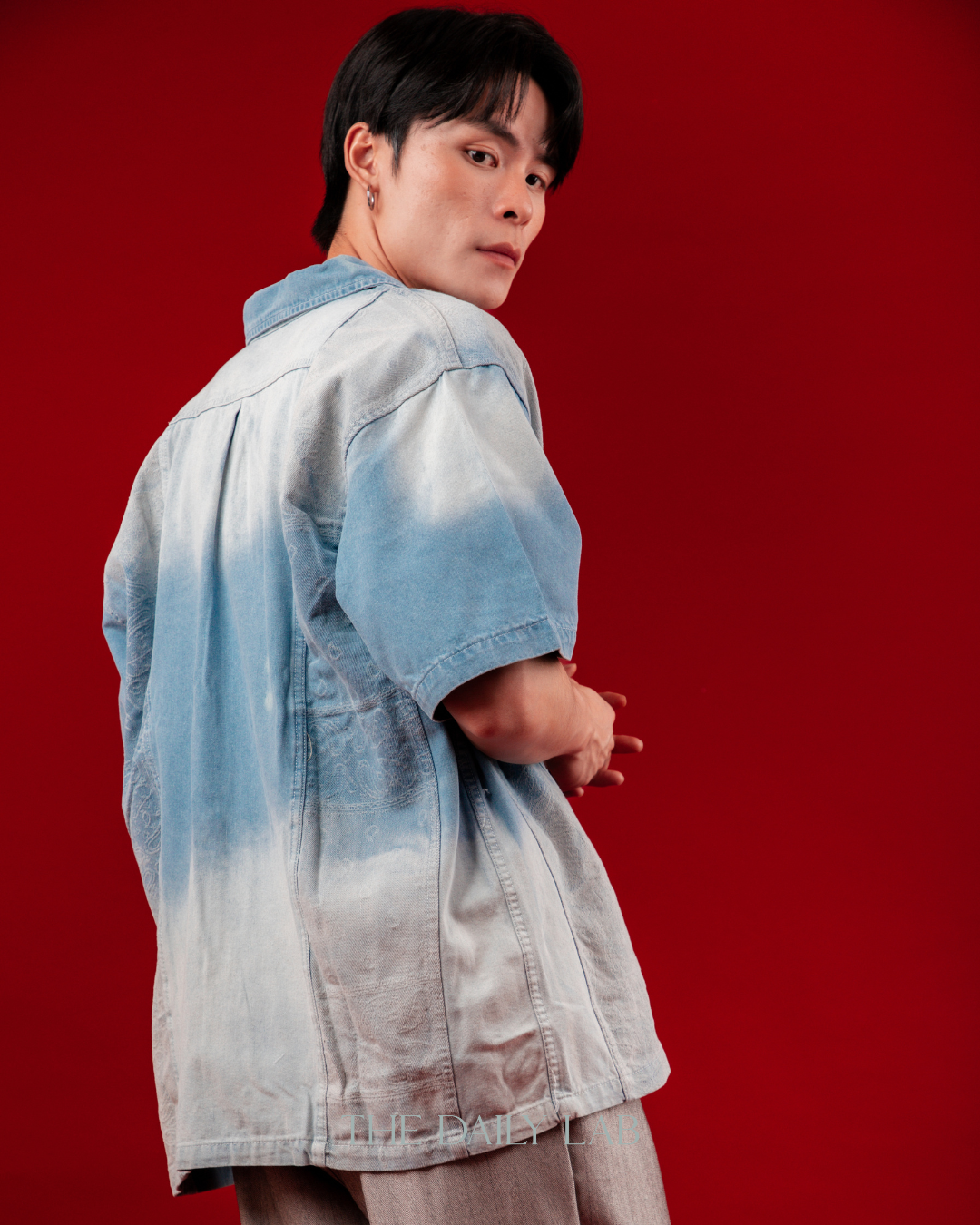 Chinese Style Denim Short Sleeve