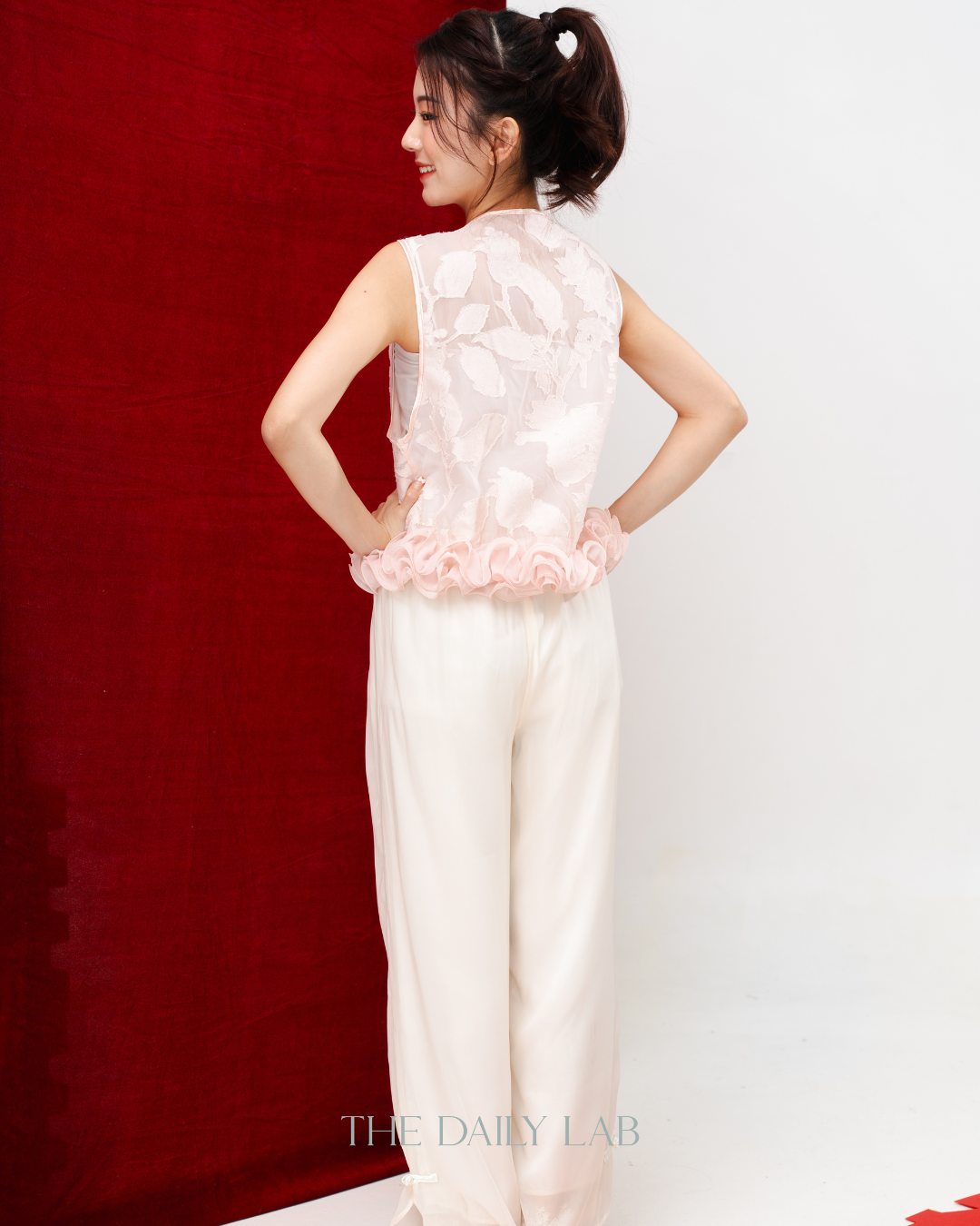 Blush Blossom Jacquard Two-Piece Set