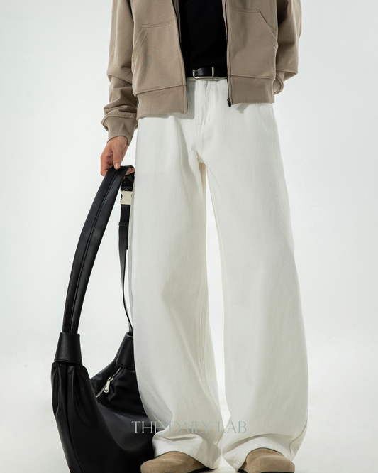 American Vintage Oversized Jeans In White