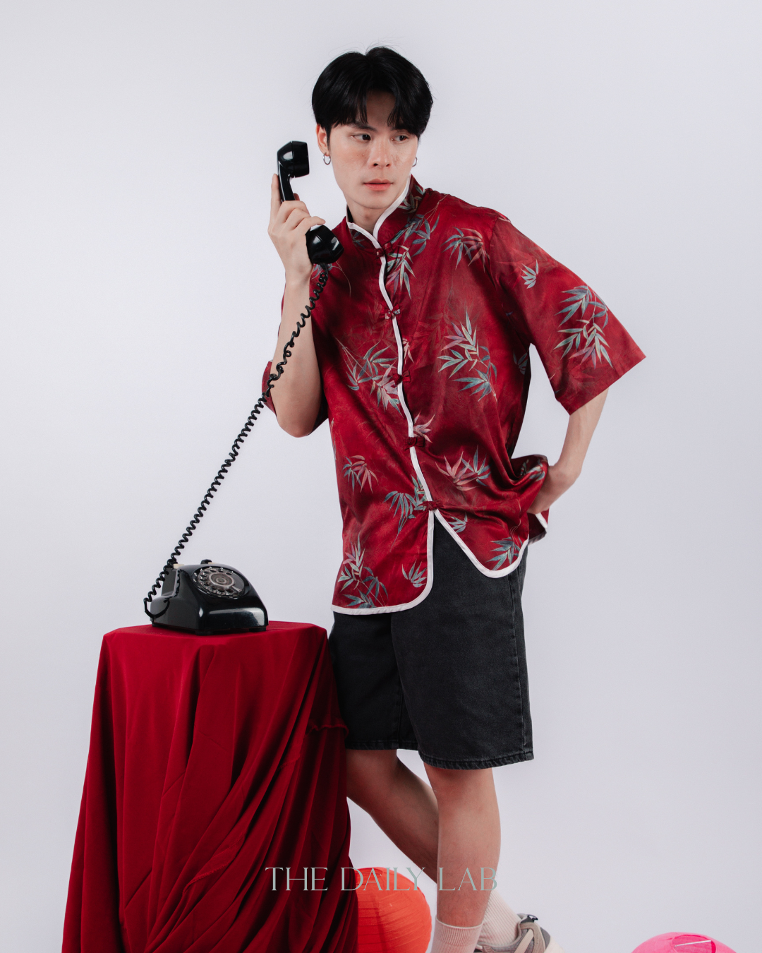 Trendy Ice Silk Tang Top in Red