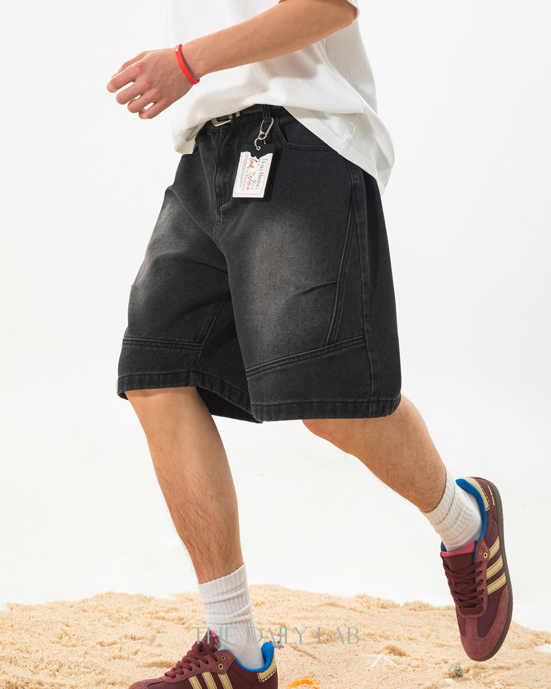 Coastal Fade Denim Shorts in Black