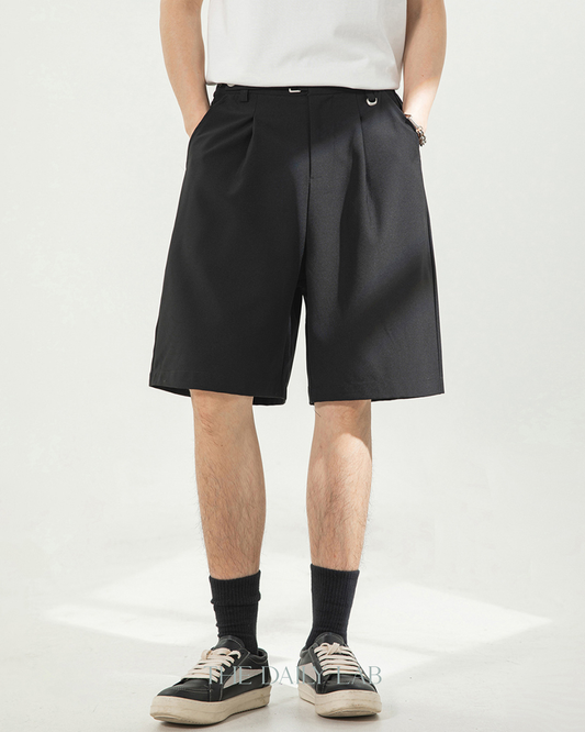 Drape Tailor Shorts in Black