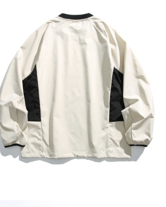Streetwear Patchwork Hoodie in Khaki