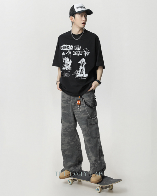 Punks Not Dead Cotton Tee in Black