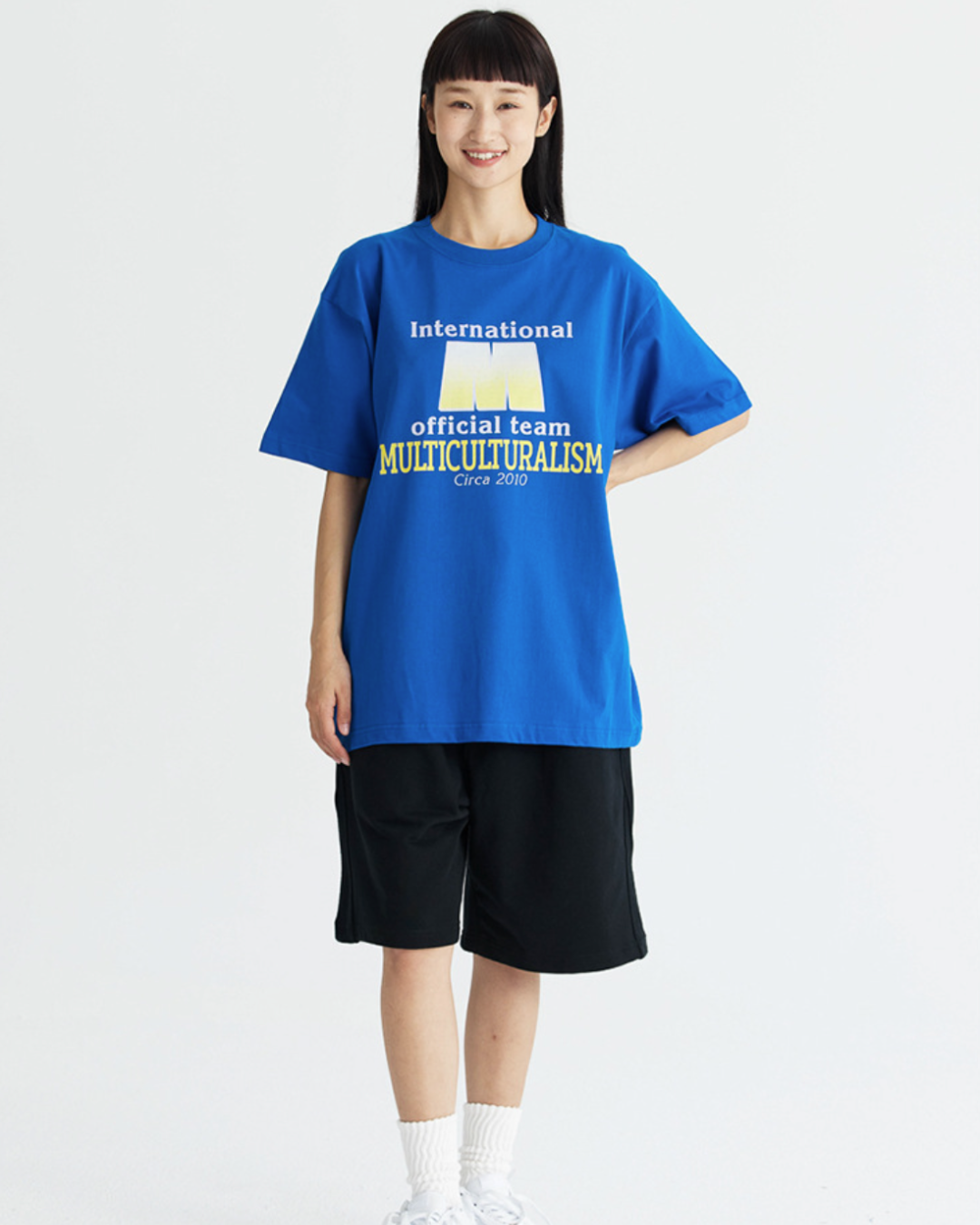 Multiculturalism Oversized Tee in Blue