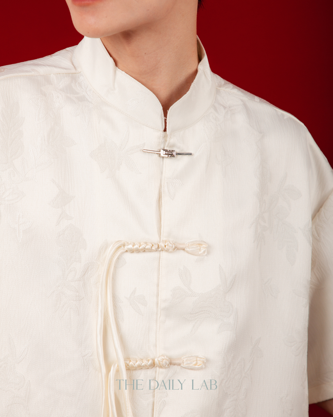 Ivory Floral Tang Oversized Shirt