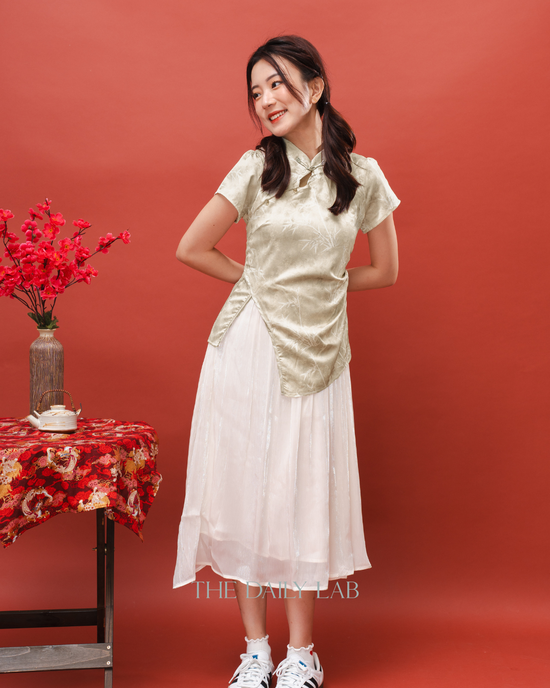 Mint Blossom Qipao Dress