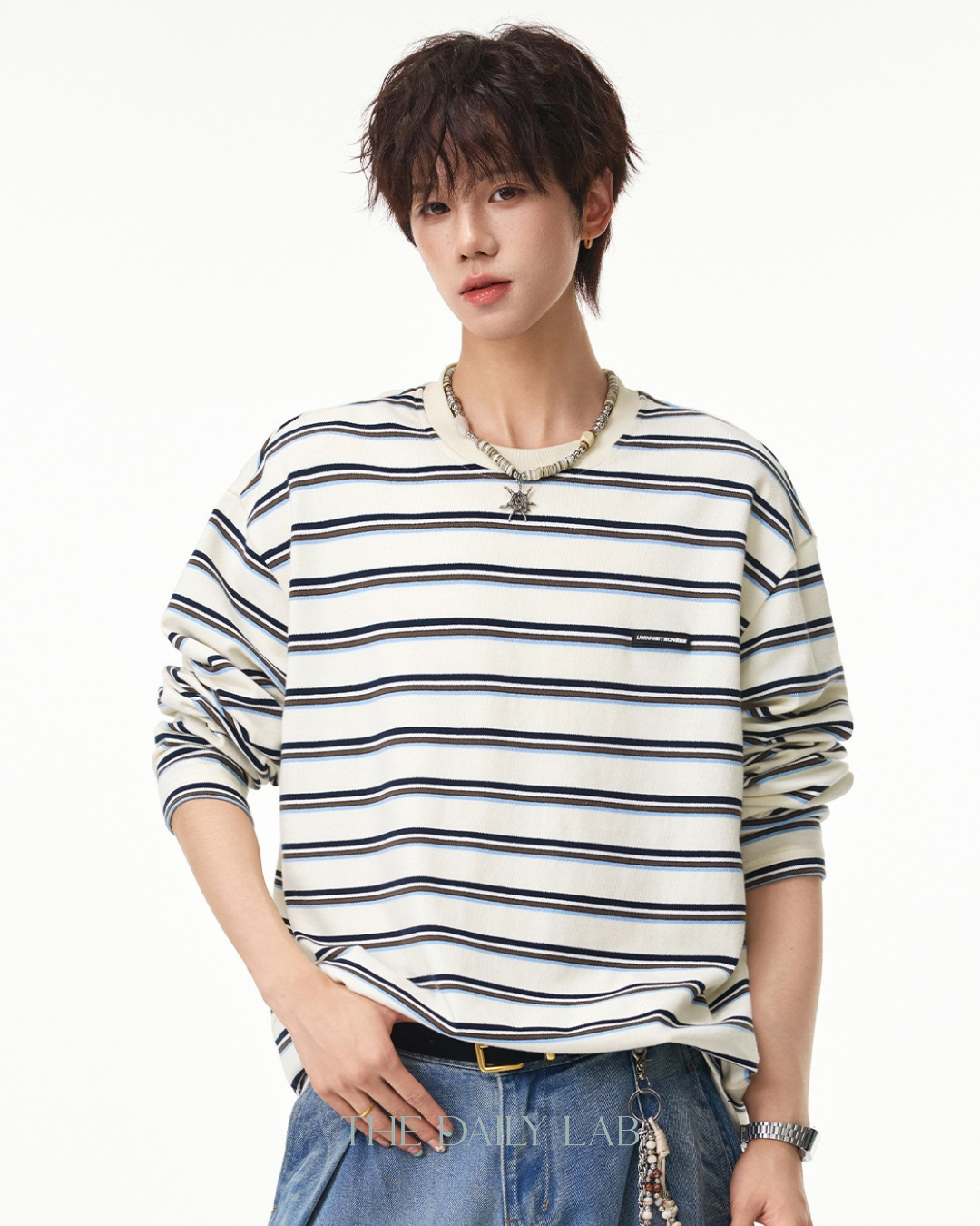 Vintage Stripe Sweatshirt in Beige