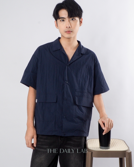 Solid Color Tech Shirt in Navy