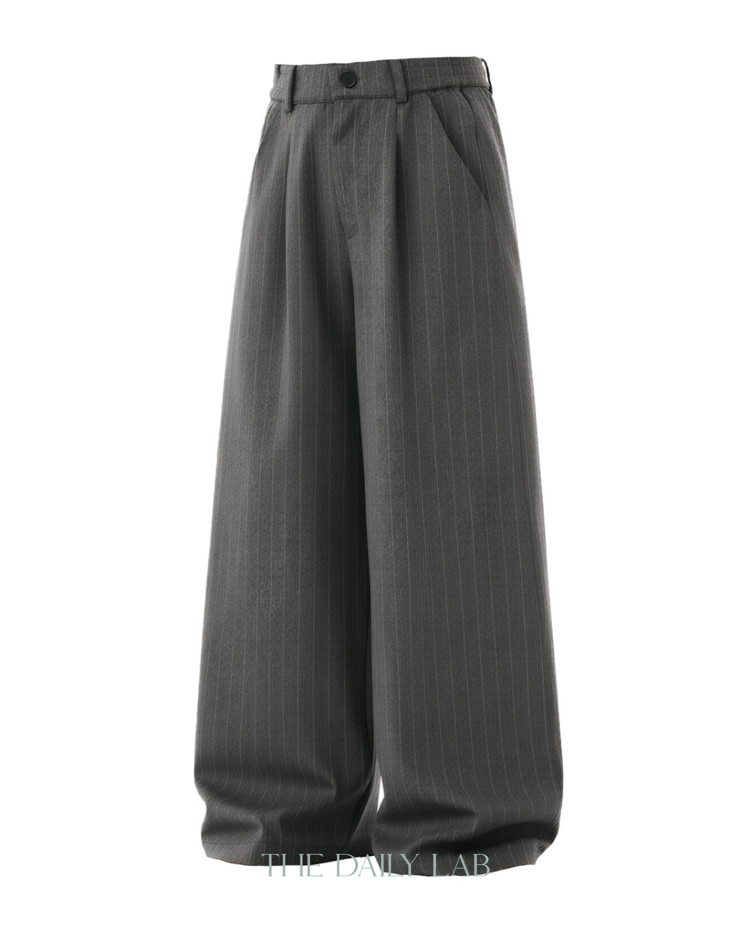 Pleated Retro Stripe Pants in Grey