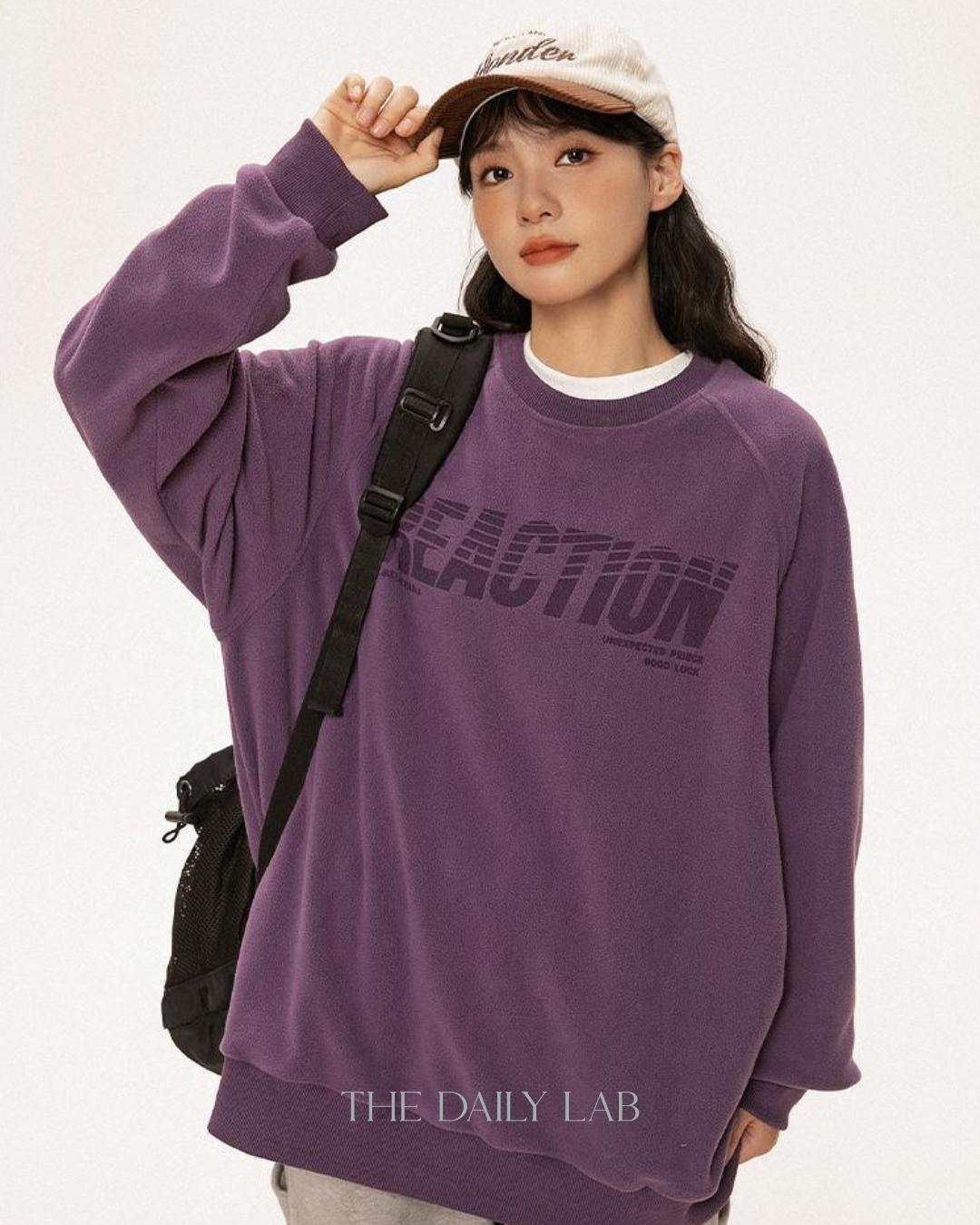 REACTION Long Sleeve Sweater in Purple