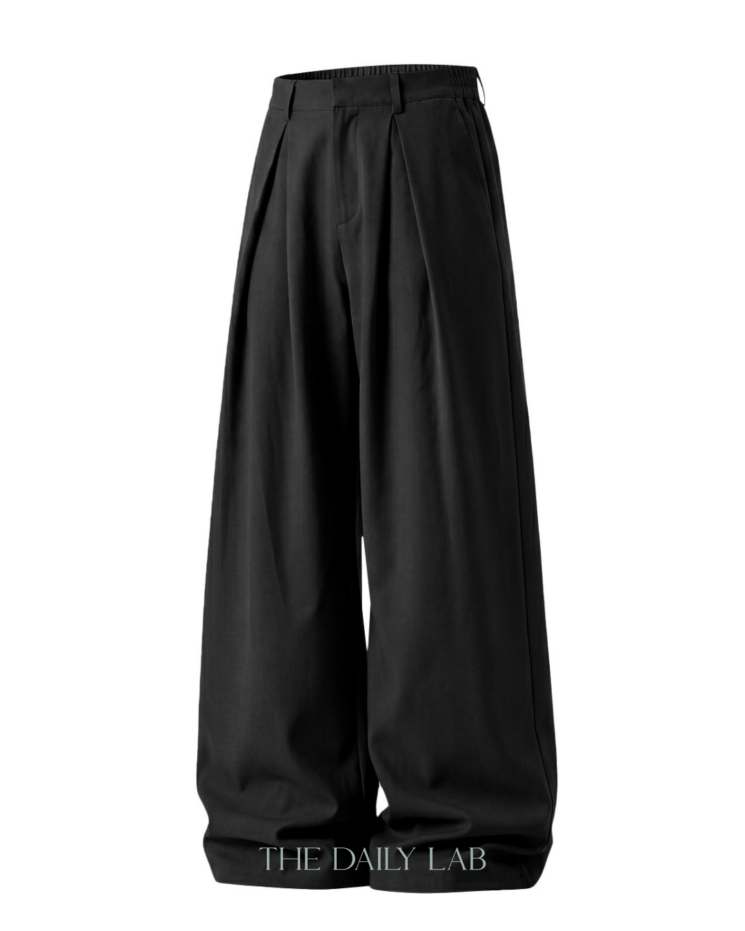Jaquard Flowy Loose Pants in Black