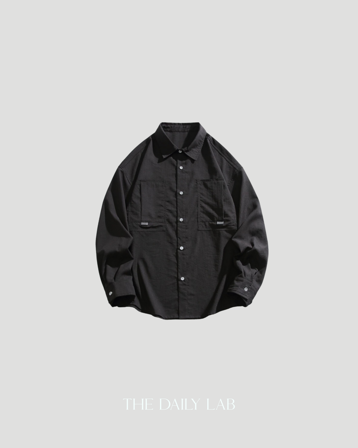 Buttoned Pleat Shirt in Black