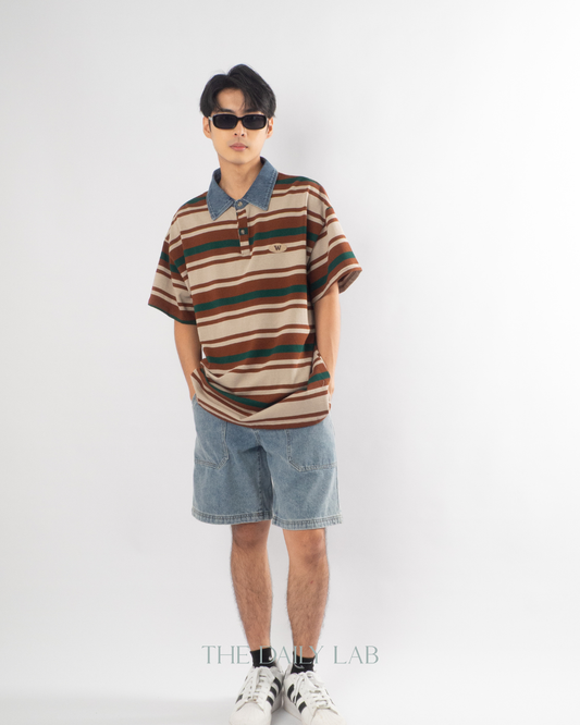 Vintage Maillard Striped Polo Shirt