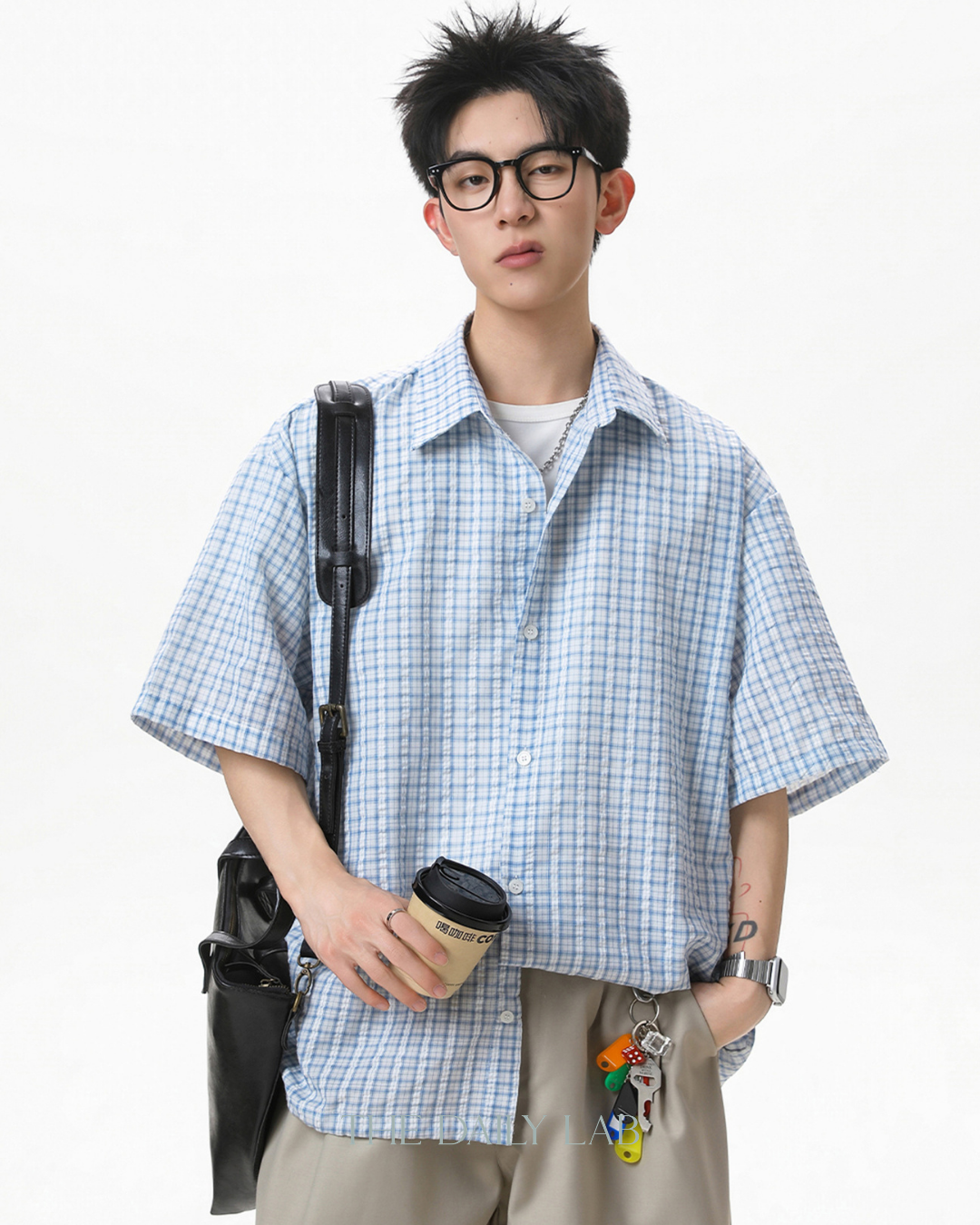 Boxy Plaid Shirt in Blue
