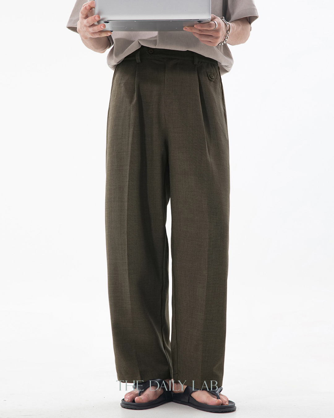 Old Money Pleated Trousers in Khaki
