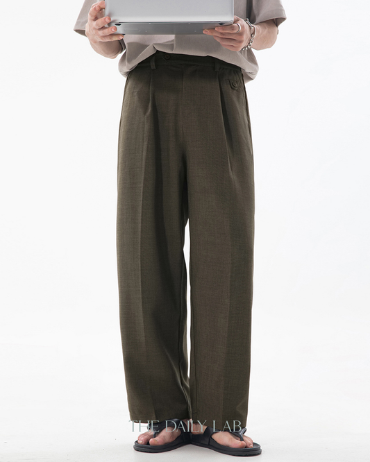 Old Money Pleated Trousers in Khaki