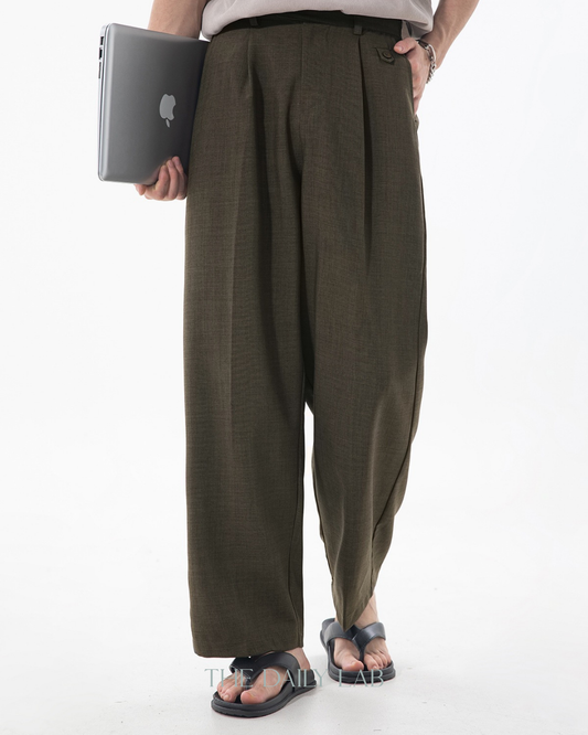 Old Money Pleated Trousers in Khaki