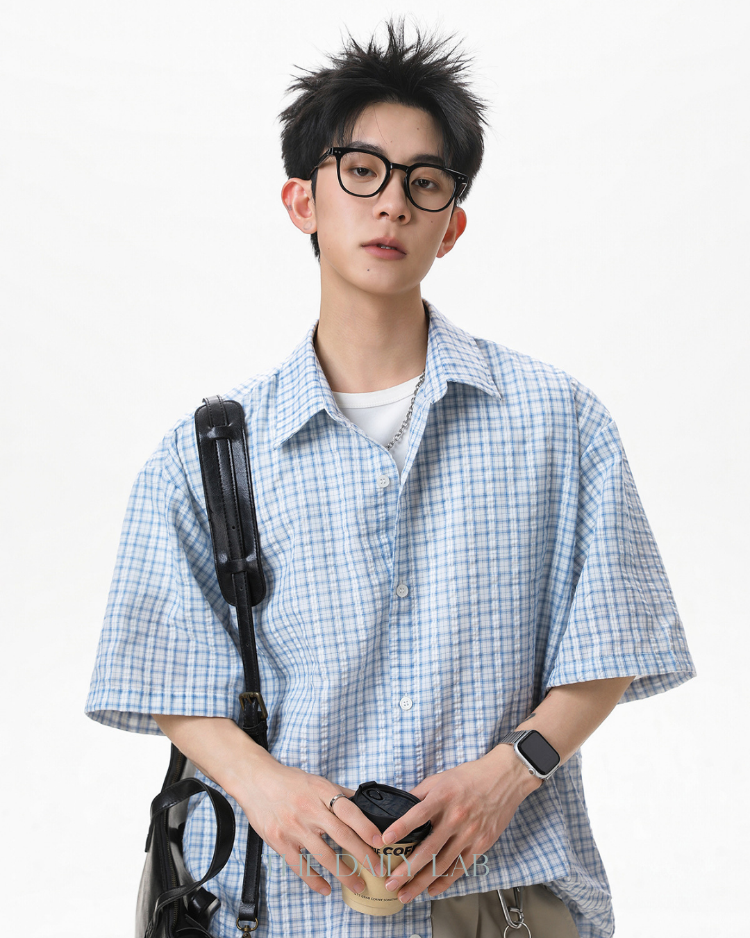 Boxy Plaid Shirt in Blue