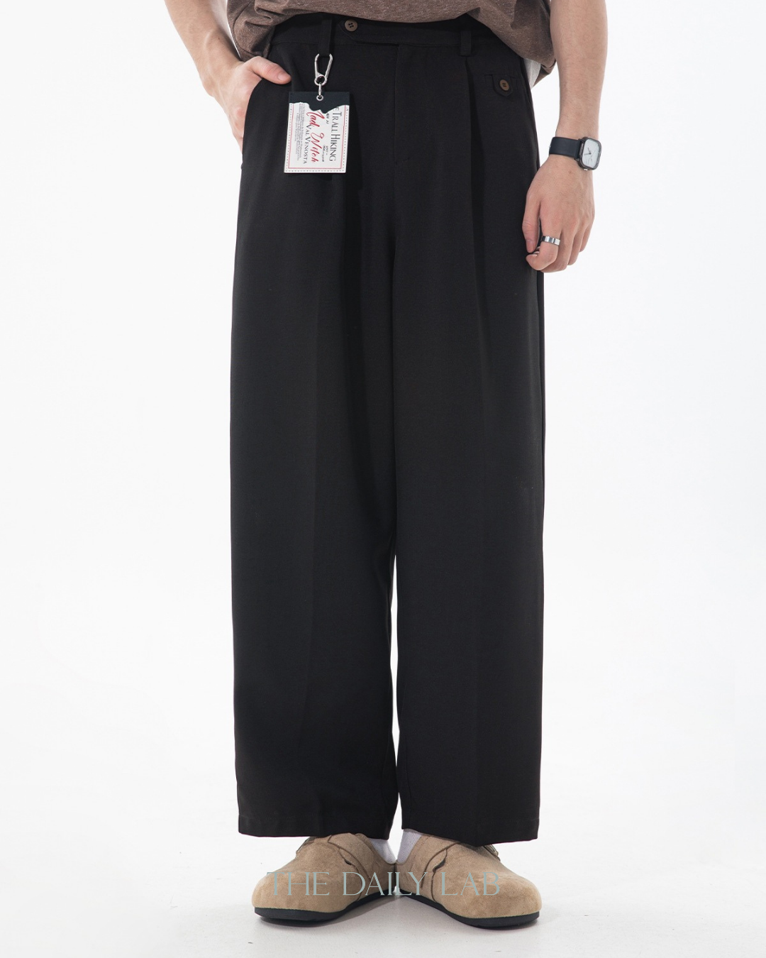 Old Money Pleated Trousers in Black