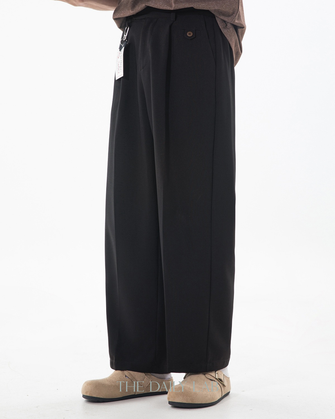 Old Money Pleated Trousers in Black