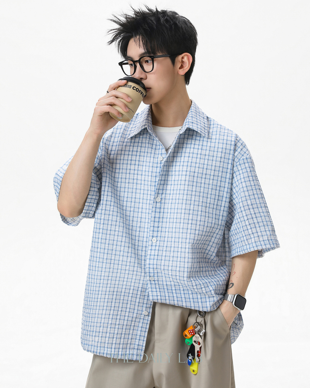 Boxy Plaid Shirt in Blue