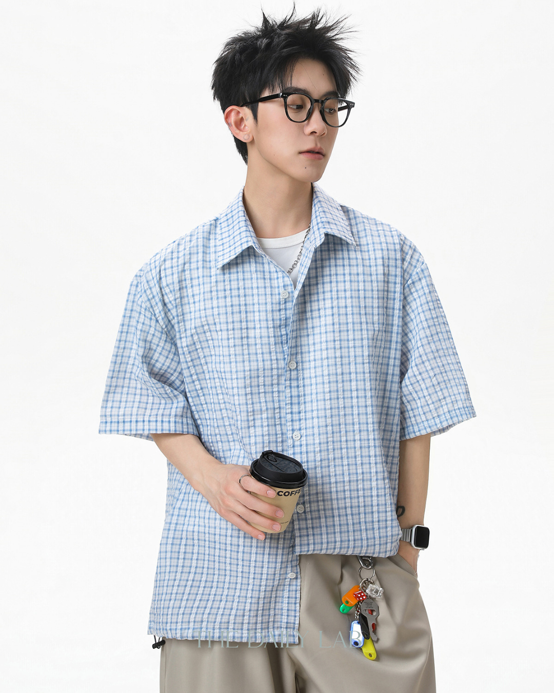 Boxy Plaid Shirt in Blue