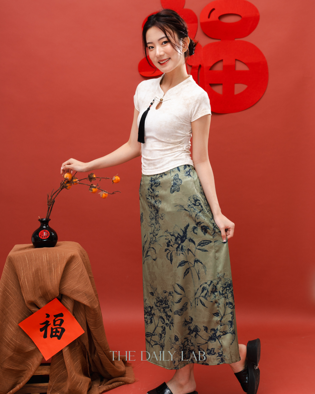 Retro Oriental Long Skirt