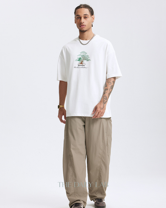 Sunshine  Loose Fit Cotton Tee in White