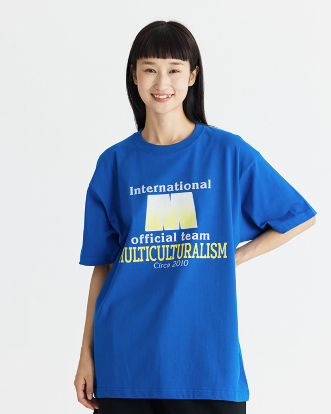 Multiculturalism Oversized Tee in Blue