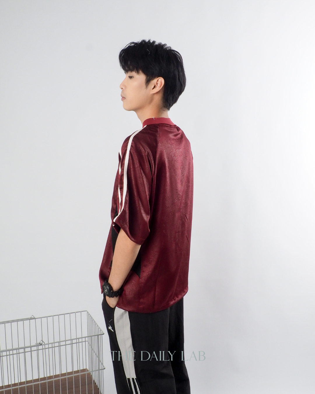 American Vintage Football Tee in Maroon
