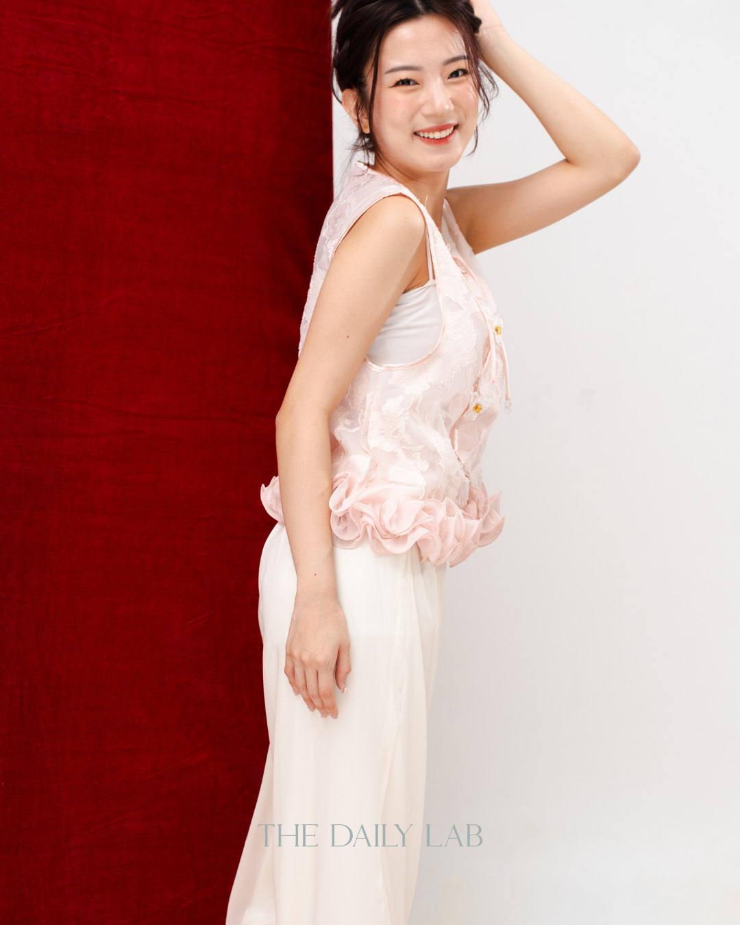 Blush Blossom Jacquard Two-Piece Set