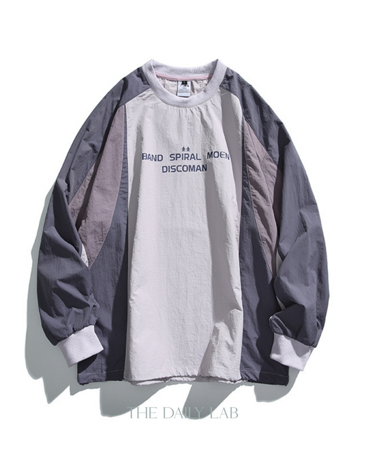 American Vintage Color-block Raglan Pullover Jacket In Purple