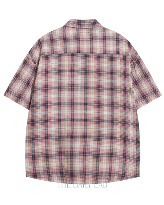 Summer Vintage Plaid Shirt in Pink