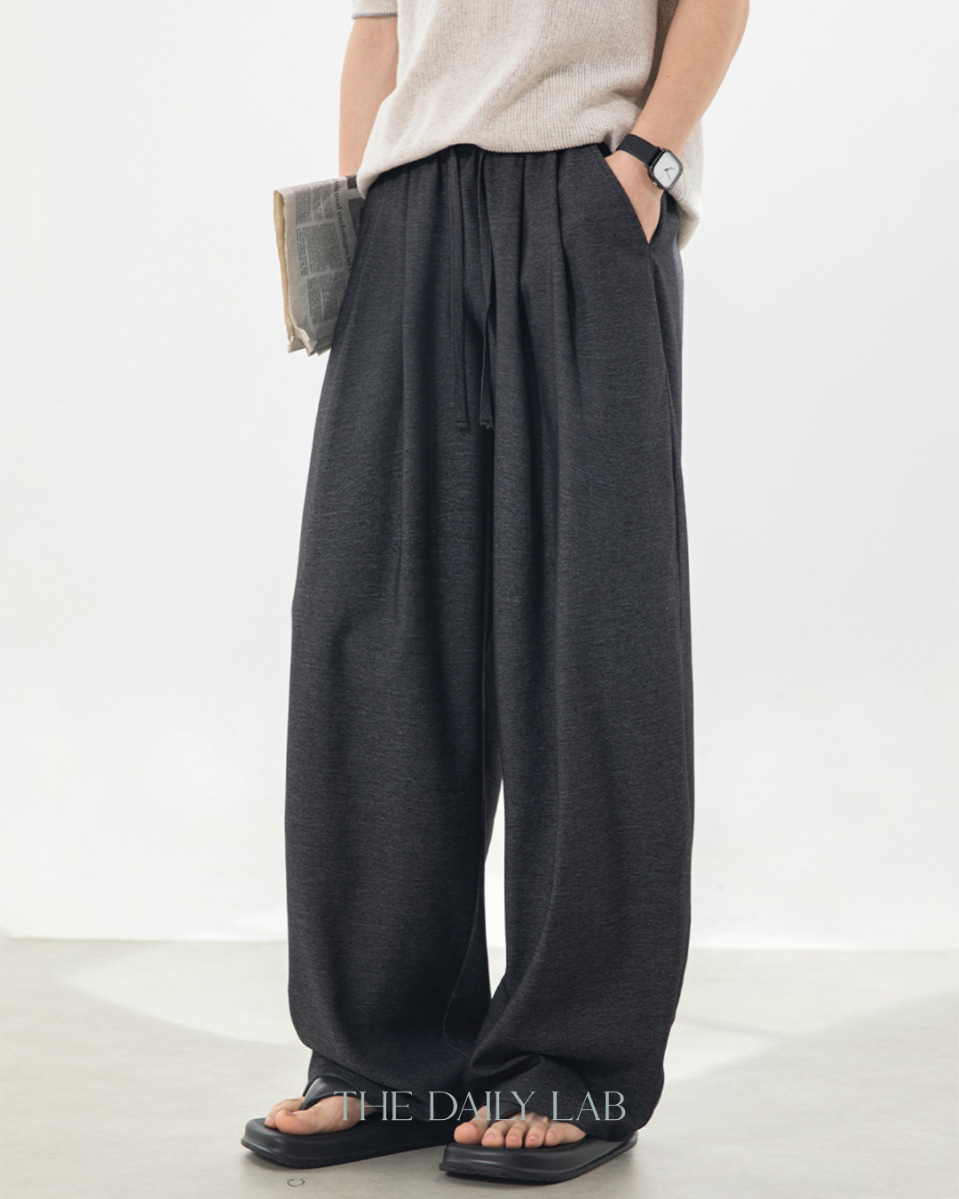 Refined Pleat Trousers in Black