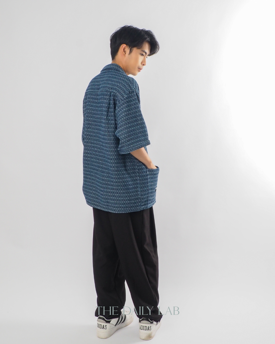 Japanese Retro Workwear Denim Shirt in Blue