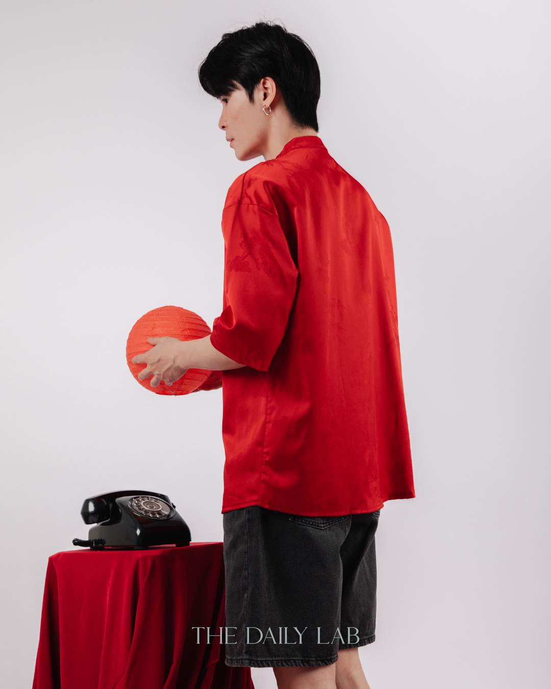 Vintage Mandarin Collar Coat in Red