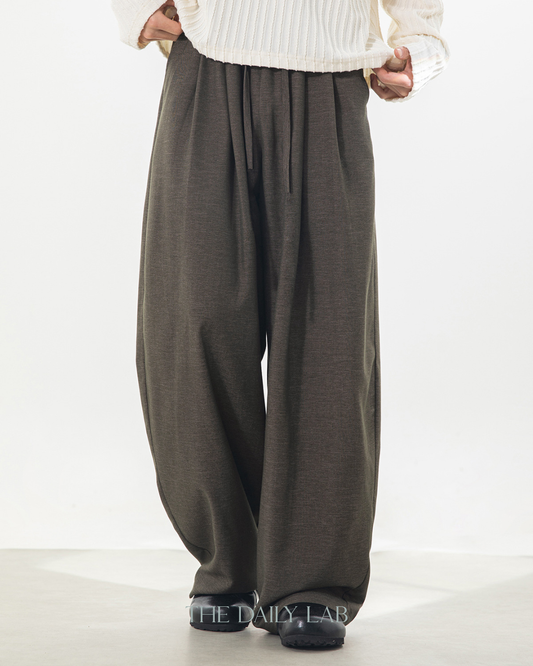 Refined Pleat Trousers in Brown