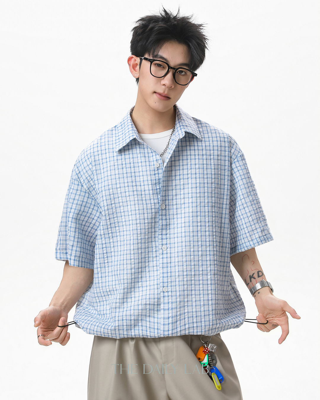 Boxy Plaid Shirt in Blue
