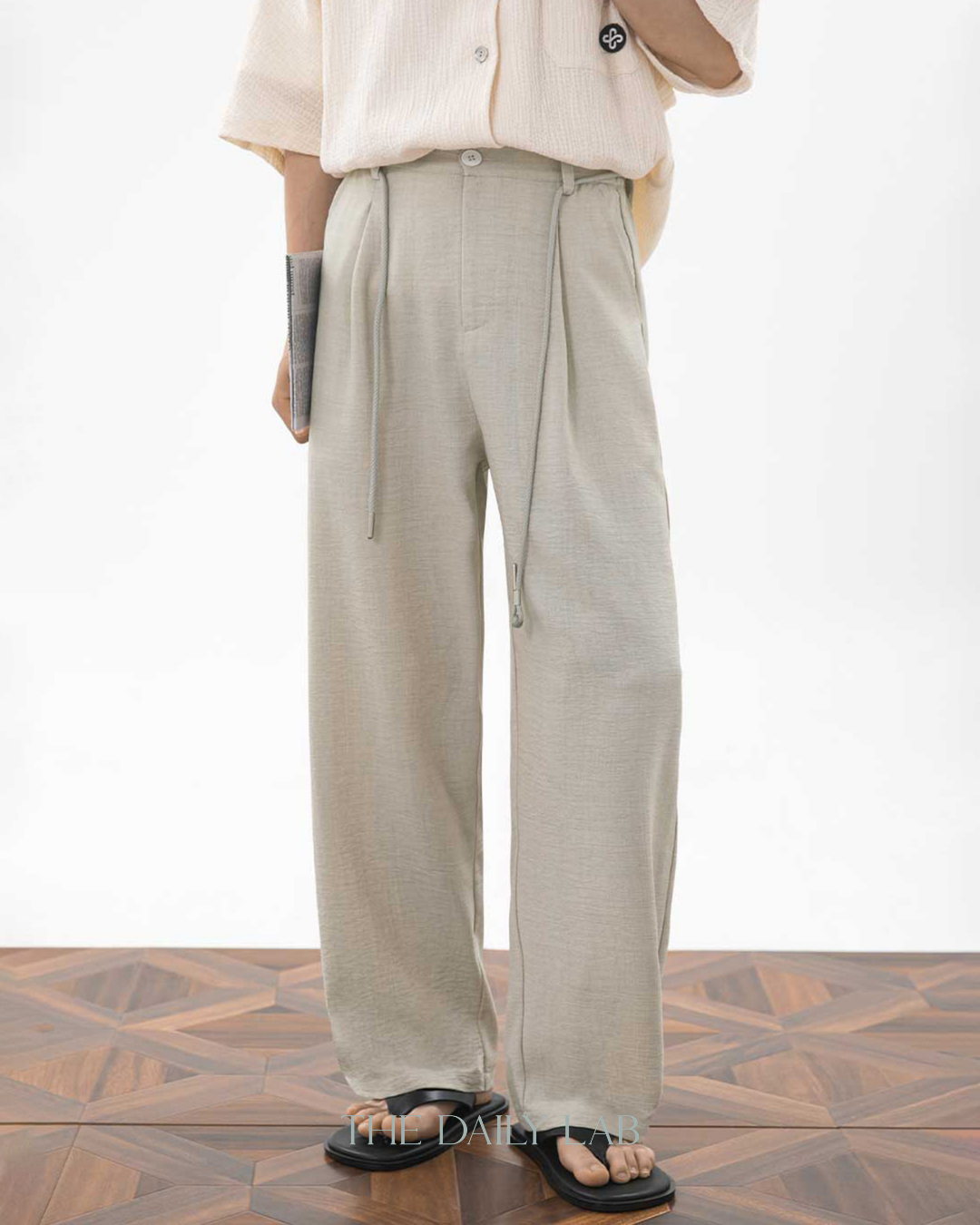Casual Cropped Pants in Beige