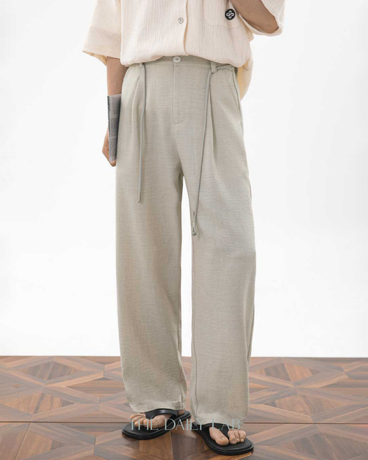 Casual Cropped Pants in Beige