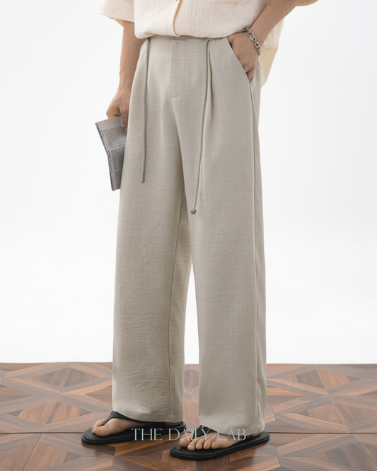 Casual Cropped Pants in Beige