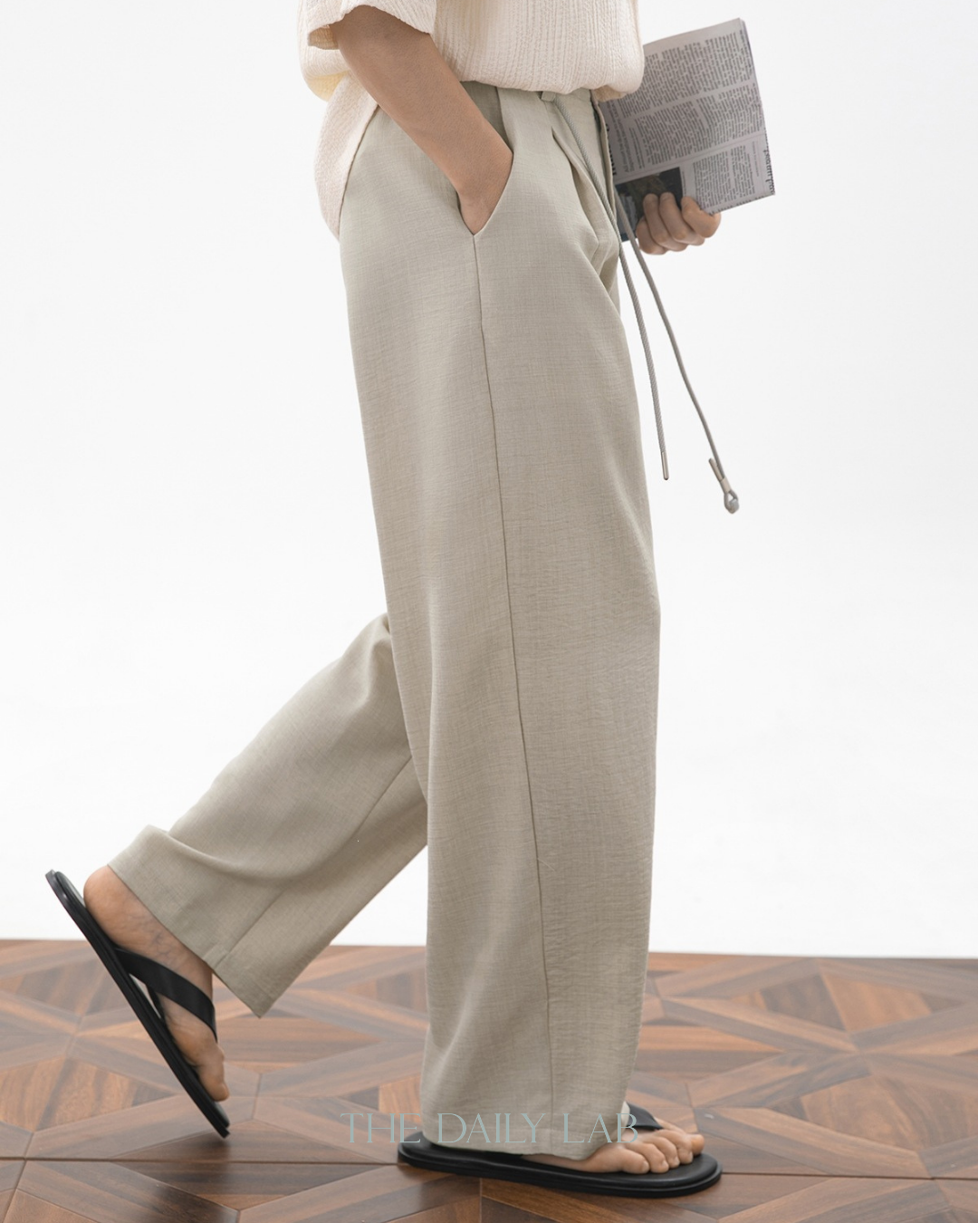 Casual Cropped Pants in Beige