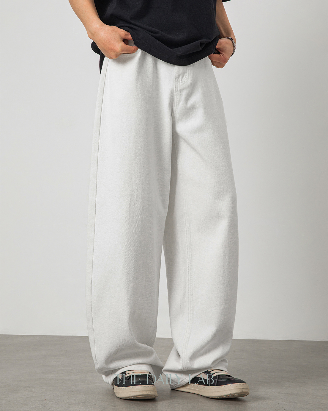 Vintage Streetwear Loose-Fit Jeans in White