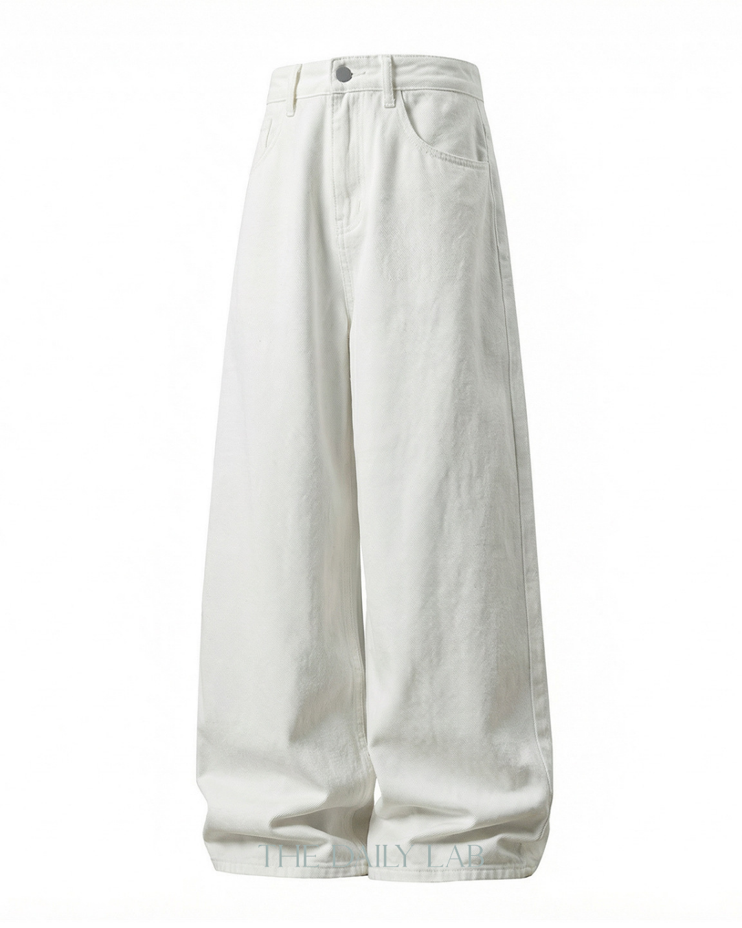 Vintage Streetwear Loose-Fit Jeans in White
