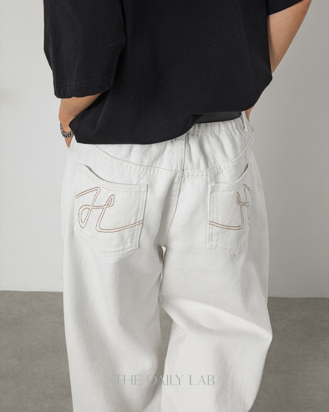Vintage Streetwear Loose-Fit Jeans in White